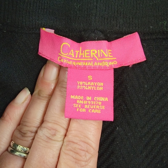 Catherine Malandrino Black A-Line Skirt Size Small Ribbed Textured Pattern - Picture 8 of 10